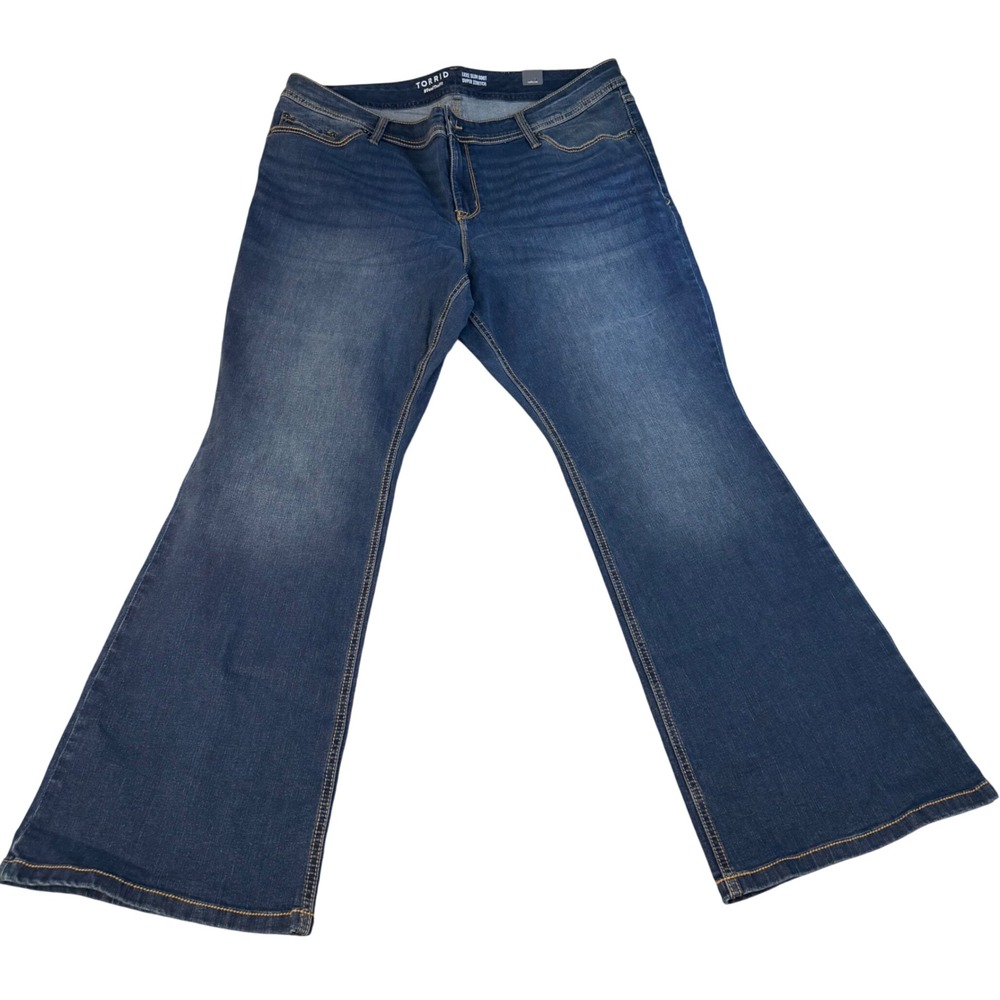 Torrid Luxe Slim Boot Super Stretch Mid-Rise Jeans Rainstorm 22 Regular 11661096